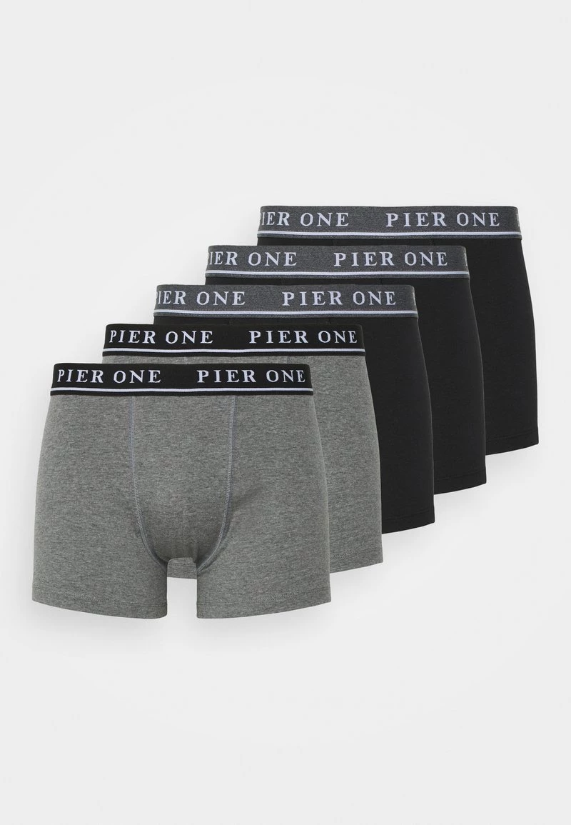 Pier One 5 PACK - Culotte - Black/mottled Dark Grey, Hombre 3 Pier One 5 PACK - Culotte - Black/mottled Dark Grey, Hombre