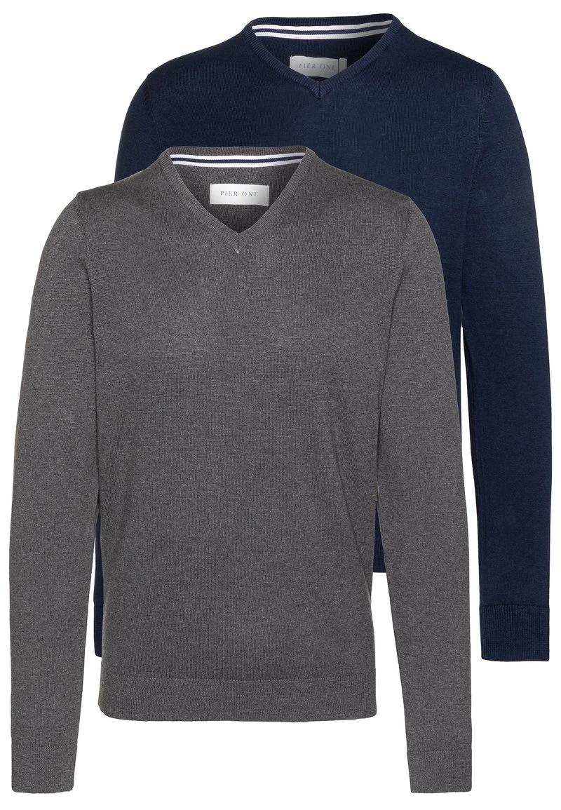Pier One Hombre 2PACK - Jersey De Punto - Dark Blue 6 Pier One Hombre 2PACK - Jersey De Punto - Dark Blue - Imagen 4