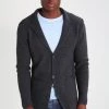 Pier One Chaqueta De Punto - Mottled Dark Grey, Hombre