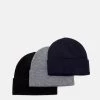 Pier One Unisexo 3 PACK UNISEX - Gorro - Black/grey/dark Blue -Pier One Tienda 153a74237c8540a3b5840ea6baf99d8c