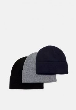 Pier One Unisexo 3 PACK UNISEX - Gorro - Black/grey/dark Blue