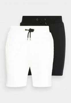 Pier One Hombre 2 PACK - Shorts - Black/white -Pier One Tienda 20481f4e4b1b4356b7322a12b39e8c92