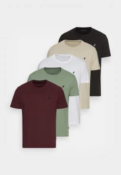 Pier One Hombre WITH BIRD STRAIGHT 5 PACK - Camiseta Básica - White/green/bordeaux/black/beige -Pier One Tienda 388df4ed46f64c049d4079afe6c50dc9