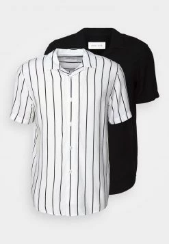 Pier One Hombre 2 PACK - Camisa - Black/white -Pier One Tienda 3fe10c51a5864c25954f7afee7966589