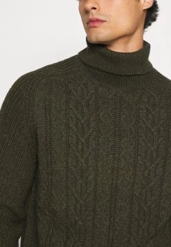 Pier One Hombre NEW CABLE TURTLENECK JUMPER - Jersey De Punto - Mottled Olive -Pier One Tienda 4022079f625f4f83ba5d3b7e34b8d34c