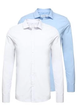 Pier One 2 PACK - Camisa Elegante - White/light Blue, Hombre -Pier One Tienda 4b52fa03446946f6b2cc1994aeb765da