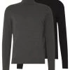 Pier One Hombre 2 PACK - Jersey De Punto - Black/mottled Dark Grey -Pier One Tienda 564ded1d5c3c4890971ea33fb300ac4a