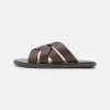 Pier One Hombre LEATHER - Sandalias Planas - Brown