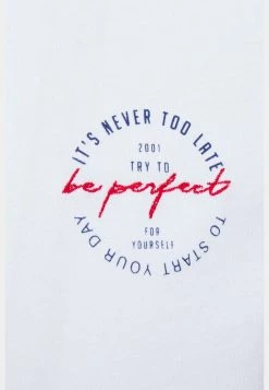 Pier One Hombre NEVER TOO LATE GRAPHIC T-SHIRT - Camiseta Estampada - White -Pier One Tienda 57b8d508056b496485454ca6c4504382