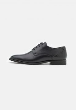 Pier One Hombre LEATHER - Zapatos Con Cordones - Black