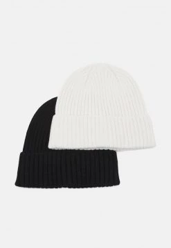 Pier One Unisexo 2 PACK UNISEX - Gorro - Black/off-white