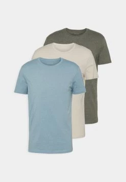 Pier One 3 PACK - Camiseta Básica - Brown/beige/light Blue, Hombre -Pier One Tienda 6207198c93254405a2ac3fe4191f041d