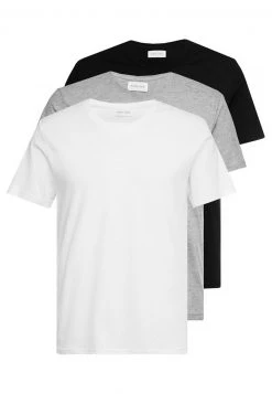 Pier One Hombre 3 PACK - Camiseta Básica - White/black/light Grey -Pier One Tienda 6bfa49ac23d34d11869dc6bfe2e89626