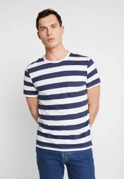 Pier One Hombre Camiseta Estampada - Dark Blue/white