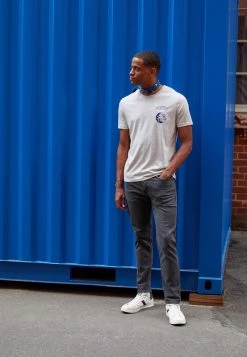 Pier One Hombre GRAPHIC T-SHIRT - Camiseta Básica - Mottled Grey