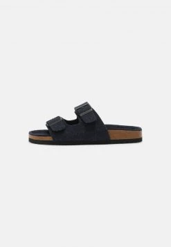 Pier One UNISEX - Sandalias Planas - Dark Blue, Unisexo