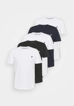 Pier One Hombre WITH BIRD STRAIGHT 5 PACK - Camiseta Básica - White/black/dark Blue -Pier One Tienda 8041bfdceeaa4d4a9a850e92a8c64783