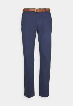 Pier One BELTED - Pantalones Chinos - Dark Blue, Hombre -Pier One Tienda 83b11f5b22054838bfdec3cfe2b56871