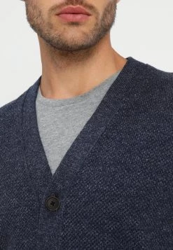 Pier One Hombre Chaqueta De Punto - Mottled Blue -Pier One Tienda 86c68d0d55d94cb782379afd78ffed54