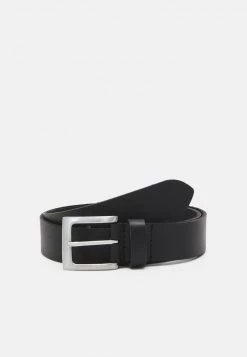 Pier One Hombre LEATHER - Cinturón - Black