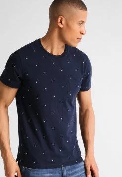 Pier One Camiseta Estampada - Navy, Hombre
