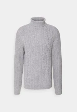 Pier One Hombre NEW CABLE TURTLENECK JUMPER - Jersey De Punto - Light Grey -Pier One Tienda afd75e6fb1ee419685e068fa689f680e