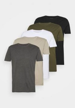 Pier One Hombre 5 PACK - Camiseta Básica - White/dark Grey/black -Pier One Tienda c8b9f5cce9884e23aebd3711252e2349