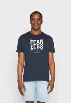 Pier One Camiseta Estampada - Dark Blue, Hombre