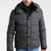Pier One Hombre HOODED - Chaqueta De Invierno - Grey Melange