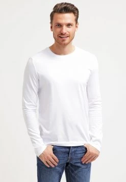 Pier One Hombre Camiseta De Manga Larga - White