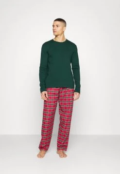 Pier One Hombre Pijama - Dark Green/red