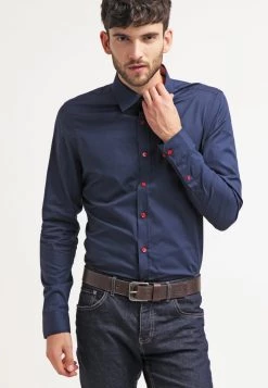 Pier One Hombre Camisa - Dark Blue/red