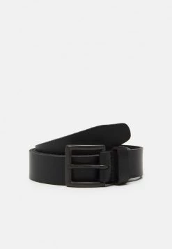 Pier One Hombre LEATHER - Cinturón - Black
