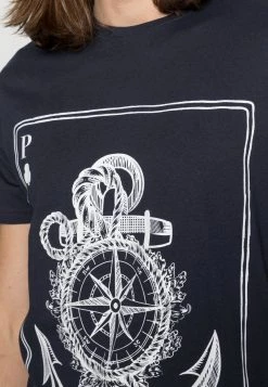 Pier One Camiseta Estampada - Dark Blue, Hombre -Pier One Tienda ff80483a999c4d249059dbcdf070f3fc